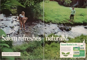 Pubblicità Stampa Salem 1972 Mentolo Sigarette Rinfresco Naturale 2 Pagine - Foto 1 di 1