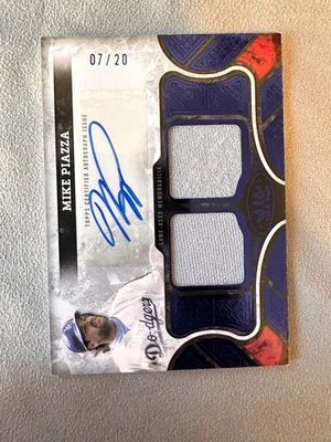 Mike Piazza 2025 Topps Tier One #AT1R-MP Dodgers Tier One Reliquia Azul Automático #/20 Foto 1 de 2