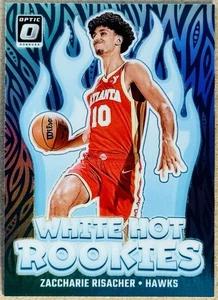 Donruss Optic Zaccharie Risacher 2024-25 White Hot Rookies Silver Prizm RC #4 casi nuevo - Imagen 1 de 2