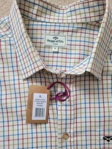 Hoggs Of Fife Mens Wine/Blue Inverness Check Tattersall Shirt XL - Picture 1 of 6