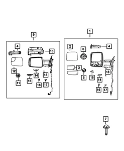 Genuine Mopar Outside Rear-View Mirror Right 7LU68KXJAC - Picture 1 of 1