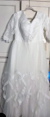 Nuevo con etiqueta marfil hasta el suelo vestido de novia talla 16 Foto 1 de 4