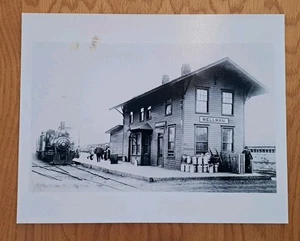 Estación de tren Wellman Iowa c1900 copia 14x11 pulgadas - Imagen 1 de 3