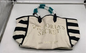 NWT Victoria’s Secret Women's White Black Tote Rectangle Shape Tote Bag - Picture 1 of 10