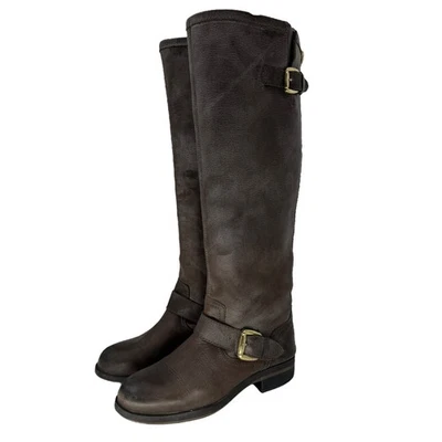 Steve Madden Lindley Bota de Motociclista Para Mujer 7 Marrón Ecuestre Retro Rústica Y2K Moto Foto 1 de 4