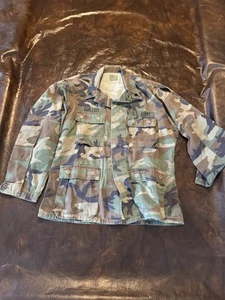 US Air Force Camouflage Jacket Men Green Woodland Combat Hot Weather Coat Medium - Picture 1 of 6