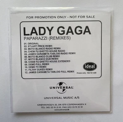 CD promocional Lady Gaga Paparazzi (remixes) 12 pistas Foto 1 de 4