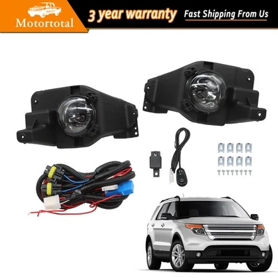 Fit for 2013-2015 Ford Explorer Driving Fog Lights Bumper Lamps with Bulbs-L+R - Image 1 of 4