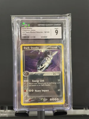CGC 9 Dark Steelix EX Team Rocket Returns 10/109 Holo SWIRL Pokemon Card psa - Image 1 of 2