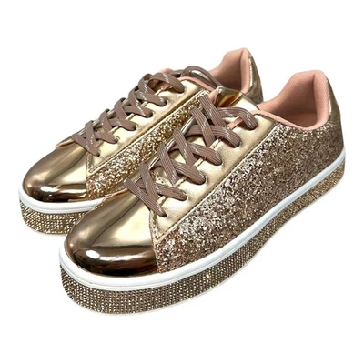 Uubaris Trainers Women's UK Size 9 Copper Chrome Laced Sneaker Pump - Image 1 of 4