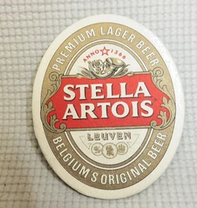 Stella Artois Oval Bierdeckel Papieruntersetzer Premium Lager Man Cave Bar Pub Vintage - Bild 1 von 2