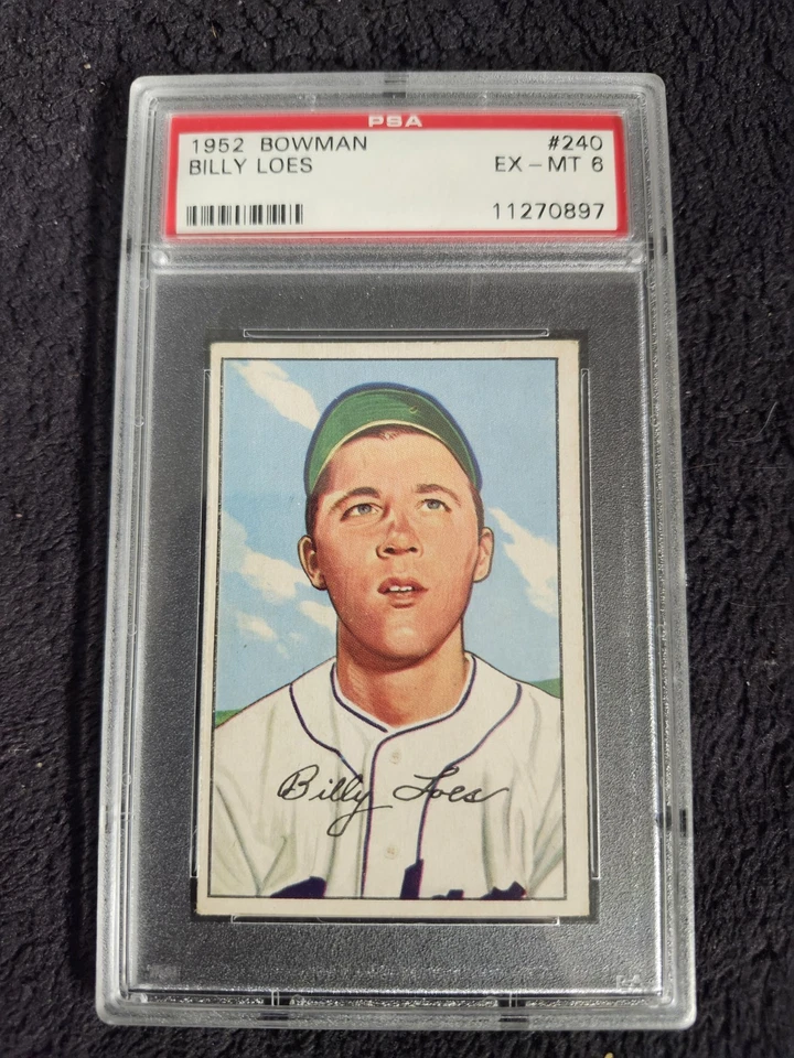 1952 Bowman - Billy Loes #240 (RC) PSA Graded EX-MT 6 Vintage Baseball Card - Image 1 of 4