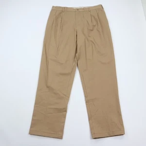 Lands' End Hose Herren 36x32 traditionelle Passform gerade Plissee khaki braun Neu mit Etikett NEU - Bild 1 von 10
