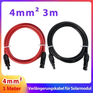 Verlängerungskabel beidseitig Solarstecker Solarkabel 4mm² für Solarmodule Panel - Bild 1 von 10
