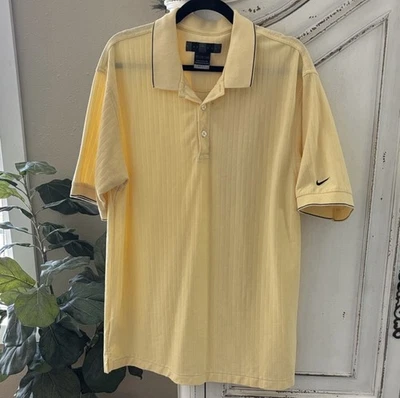 Vintage Nike Golf Yellow Dri-FIT Polo Shirt – Size Large Foto 1 de 4