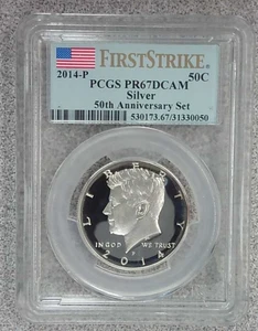 2014-P Proof Kennedy Silver Half Dollar PCGS PR67DCAM (050) - Picture 1 of 2