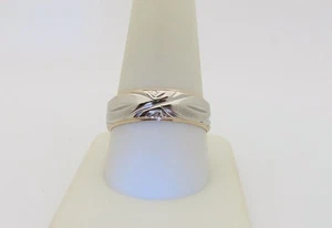 14 Karat antike Eheringe massiv Weißgold Schmuck Jahrestag Geschenk Größe 11 R373 - Bild 1 von 9