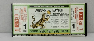 Rare 1976 BAYLOR Bears vs AUBURN Tigers FULL TICKET - SEC Football - Bild 1 von 2