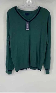 Nautica Womens Green Cotton Long Sleeve V-Neck Pullover Sweater Size Large - Picture 1 of 6