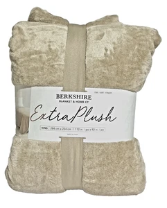 Berkshire Extra Plüsch King Beige Decke 112x92 Inc-Xtra Soft - Bild 1 von 2