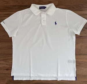 Polo Ralph Lauren viola etichetta equitazione pony logo bianco piqué uomo XL - Foto 1 di 6