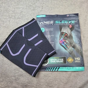 Amazon Knie Ärmel Paar Gr. M lila schwarz Kompression NEU offene Tasche - Bild 1 von 5