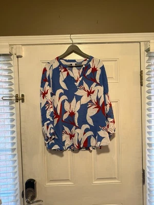 Liz Claiborne  Blue  Floral Print Top Blouse Plus SizeXXL - Image 1 of 4