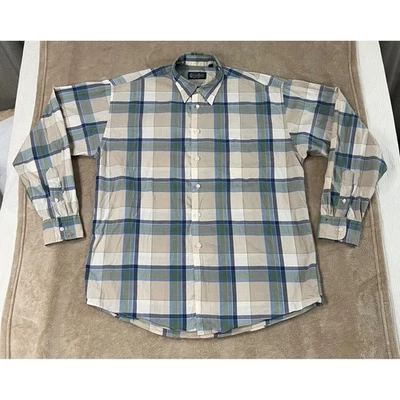 Vintage Gitman Bros Shirt Mens size L Blue Plaid Button Up Long Sleeve Casual - Image 1 of 4