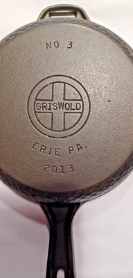 Raro Hierro Fundido Griswold No. Sartén con 3 bisagras martilladas #2013 excelente estado Foto 1 de 4