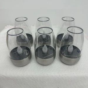 6er Pack Neu Solar Outdoor Wasserdicht Flackernde Flammenlose Kerzen - Terrasse Tisch - Bild 1 von 10