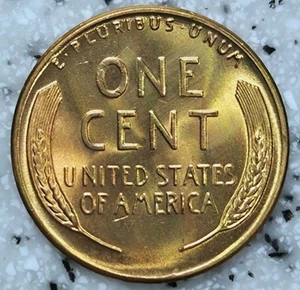 BIE Die Chip Error Beautifully Toned BU Lincoln Wheat Cent LDB4-1954S-003B 4FL+ - Picture 1 of 7