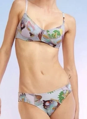 Bikini Cynthia Rowley $210 Nuevo con Etiquetas Neopreno Azul Multi Mariposa Mediano Foto 1 de 4