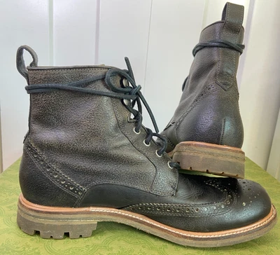 Botas para hombre JOHN VARVATOS Star Strummer de cuero con cordones punta de ala EE. UU. 9,5 M - marrón Foto 1 de 4