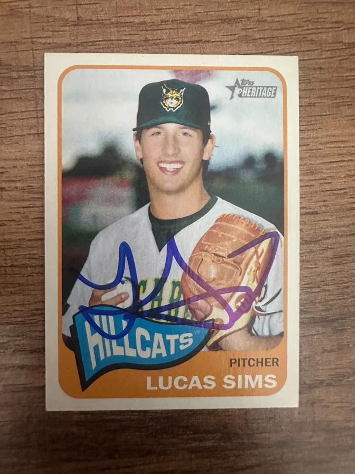 Lucas Sims Signed 2014 Topps Heritage IP AUTO #29 Reds Hillcats - Image 1 of 1