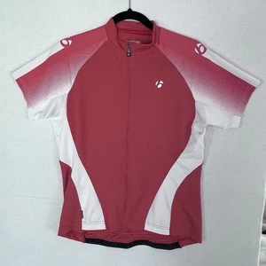 Bontrager Women’s Cycling Jersey Large Orange White Short Sleeve Full Zip - Picture 1 of 8