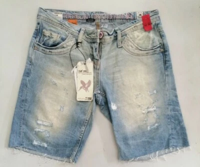 RIVER ISLAND SUPREME LIGHT BLUE DENIM RAW BOYFRIEND JEAN SHORTS SIZE 10 NEW BNWT - Image 1 of 3