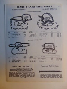 1951 BLAKE & LAMB STEEL TRAPS catalogo pagina stampa annuncio - Foto 1 di 1