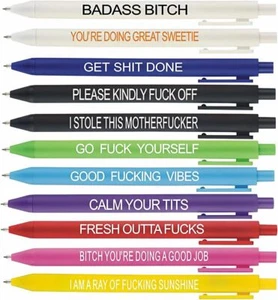 11Pcs Funny Adult Ballpoint Pen Set, Premium Days of 11 Count (Pack 1), X - Picture 1 of 7