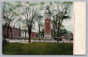 Postcard Clock Tower Brown University Providence Rhode Island Unposted - Picture 1 of 2