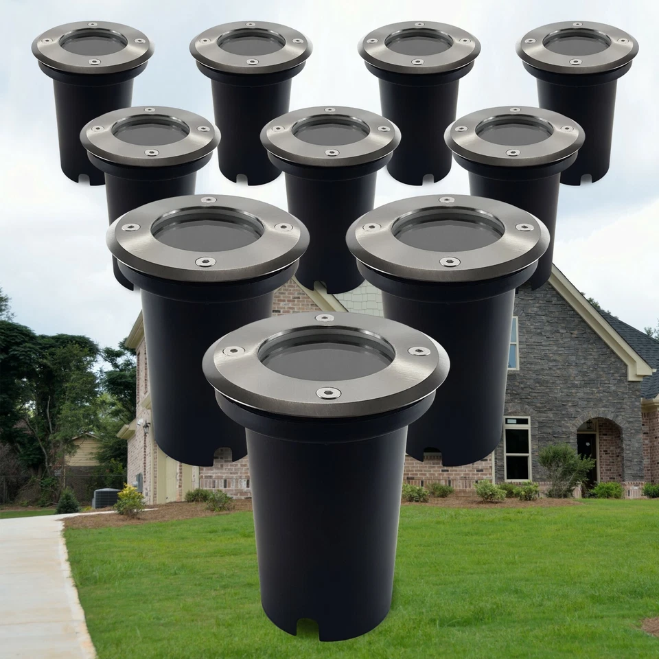 10er Set LED Außenleuchte Wegeleuchte Bodeneinbaustrahler IP67 GU10-230V Rund - Bild 1 von 1