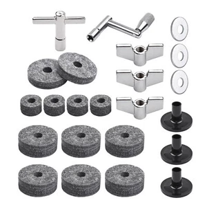 23pcs Cymbal Replacement Accessories Drum Keys Cymbal Stand Felts Washers W0B9 - Picture 1 of 9