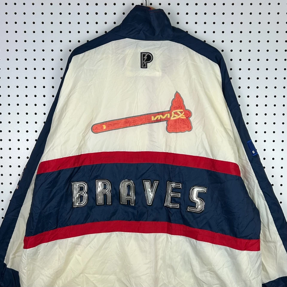 Vintage Atlanta Braves Windbreaker Jacket Sz XXL 2XL Pro Player MLB 90s Faded - Image 1 of 4