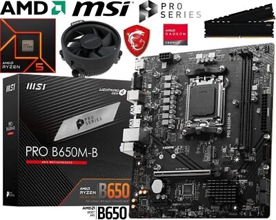 Aufrüstkit PC Bundle AMD Ryzen 5 9600X bis 64GB DDR5 mit TPM 2.0 MSI PRO B650M - Bild 1 von 4