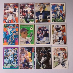 Troy Aikman lotto di 12 carte EX/NM Dallas Cowboys - Foto 1 di 2