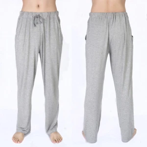 Men Modal Lounge Pants Sleepwear Trousers Gym Drawstring Bottoms Pajamas Comfy - Picture 1 of 13