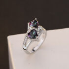 Elegant 925 Silver Jewelry Cubic Zircon Women Wedding Engagement Ring Sz 6-10