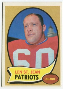 1970 Topps #33 Len St. Jean Boston Patriots - Carta Esordiente - Foto 1 di 2