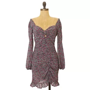 Floret Studios Nordstrom Mini Dress M Sweetheart Ruched Ditsy Floral NEW B45 - Picture 1 of 6