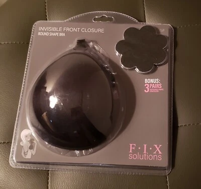 Sutiã FIX Solutions C Cup preto formato redondo com bônus 3 pares corretivos de tecido - Imagem 1 de 4