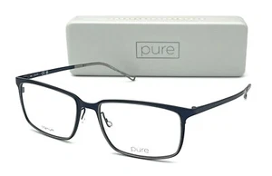 PURE P4011 410 Matte Navy / Demo Lenses 56mm Eyeglasses - Picture 1 of 4